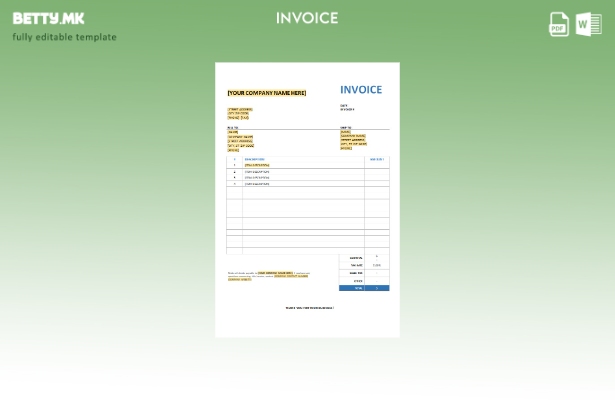 бесплатна фактура во модерен стил со шаблон за данок на промет